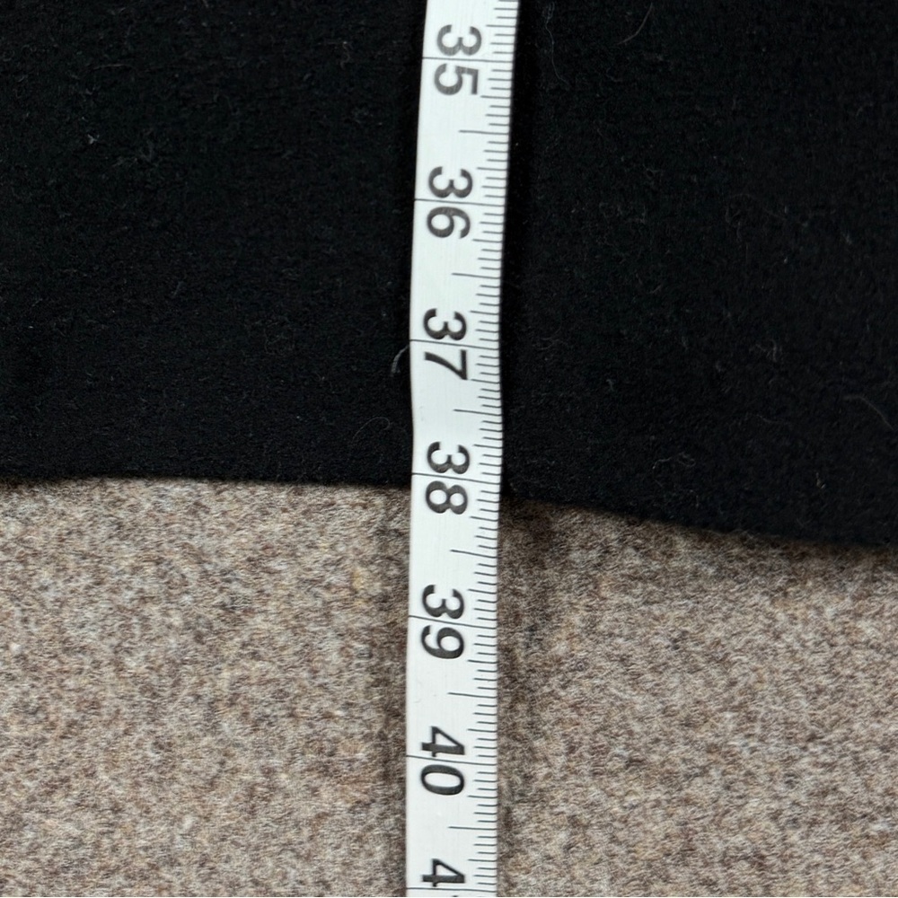 VTG Black Wool Blend Mid-Length Overcoat Women’s XL Button Closure Drop Shoulder - Picture 7 of 9